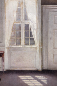 Vilhelm Hammershoi (1864-1916), interior en la calle Strand, Luz del sol en el piso, 1901