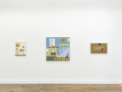 Anne Buckwalter, I will clean the closet, I will climb the stairs, exhibition view. Courtesy of Rebecca Camacho Presents