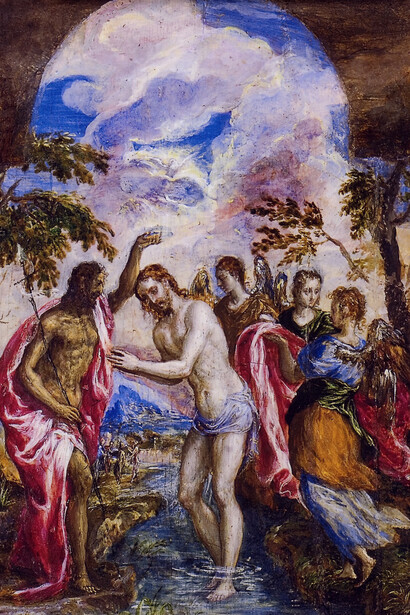 El Greco, Battesimo di Cristo, 1608/1621. Per gentile concessione di Museo storico di Creta