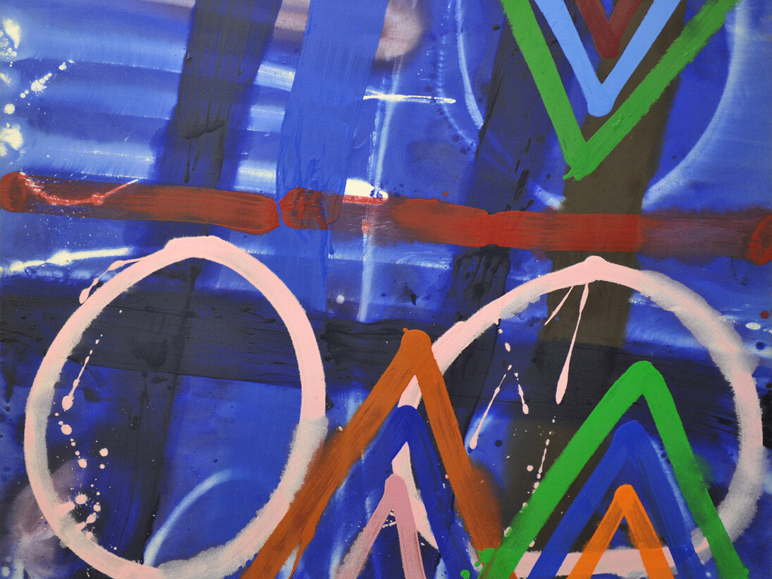 Albert Irvin, Merlin, 1987, acrylic on canvas, 60 x 72 in/
152.4 x 182.9 cm
