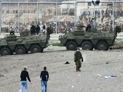 La valla que divide migrantes del sueño europeo, 6 metros de altura y tanques,2024 Ceuta, España