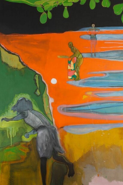 Peter Doig, Cricket Painting (Paragrand), 2006-2012, oil on canvas, 300 x 200 cm, DOI 156/00, Courtesy of a private collection