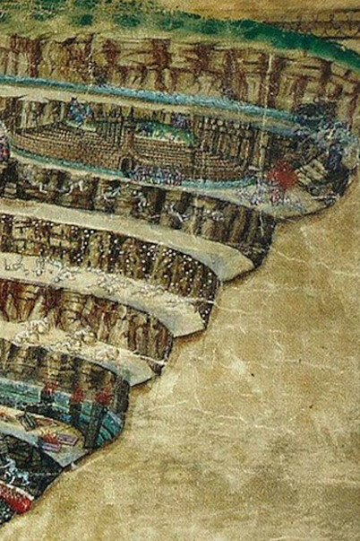 La voragine infernale, Sandro Botticelli (ca. 1480–1495) - Disegni per la Divina Commedia (Biblioteca Apostolica Vaticana)