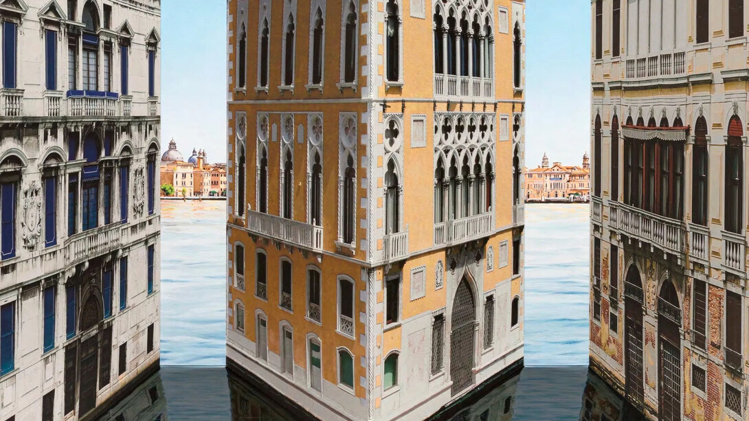 Patrick Hughes, Palazzo (detail), 2017. Courtesy of Scott Richards Contemporary Art