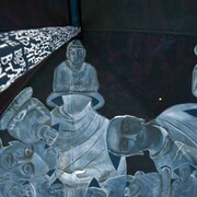 Francesco Clemente, Taking Refuge (Detail), 2013, Tempera on cotton and mixed media, 600 x 400 x 300cm