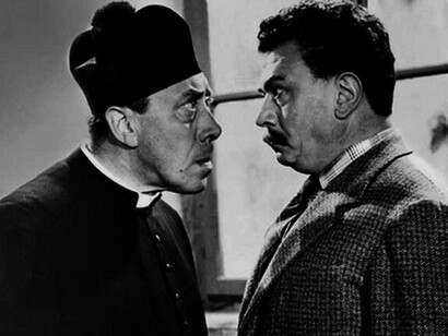 The cinematographic characters of Don Camillo and Peppone interpreted by Fernandel and Gino Cervi