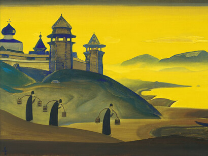 Nicholas Roerich, Y lo estamos intentando (serie «Sancta», 1922), Museo Nicholas Roerich, Moscú
