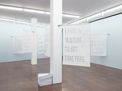 Andrea Geyer, Manifest, exhibition view. Courtesy of Hales Gallery