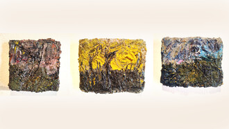 Andrés Ramírez; Se cae el cielo, 2023, pintura. Foto cortesía del Museo de Arte Costarricense