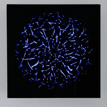 Grazia Varisco, Schema luminoso variabile, 1966 Legno, perspex, neon, motore elettrico, 51x51 cm Courtesy A arte Invernizzi, Milano. Foto Bruno Bani, Milano