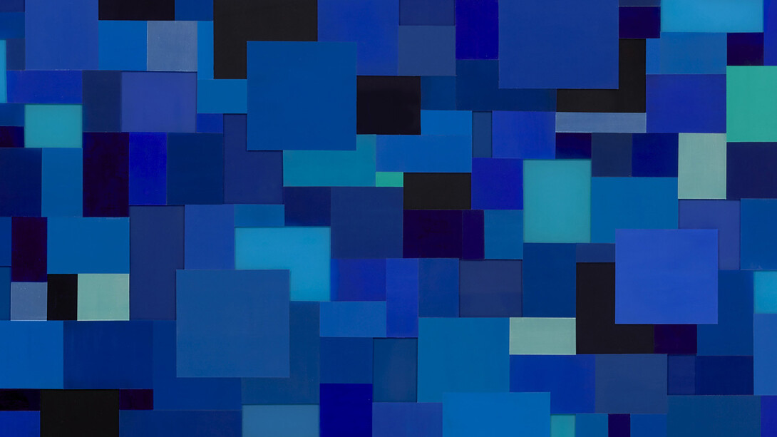Marco Casentini, Streetlights 3 (detail), 2017, acrylic on plexiglass with aluminum support, 39 1/4 x 39 1/4 inches
