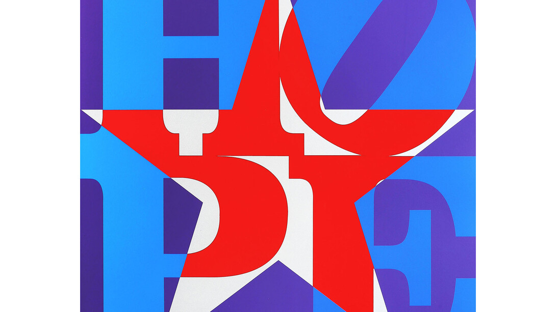 Robert Indiana, Star of HOPE, (Blue, Red, Silver, Purple I), 2013, Silkscreen in colors, on coventry, One of a Kind, 83.8 x 74.9 cm