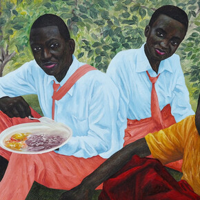 Bwambale Wesely, The picnic, 2024. Courtesy of Thierry Goldberg Gallery 
