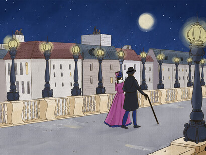 Illustrazione di Misa Lioce per il fumetto musicale "Un amour de pluie" (Un amore di pioggia)