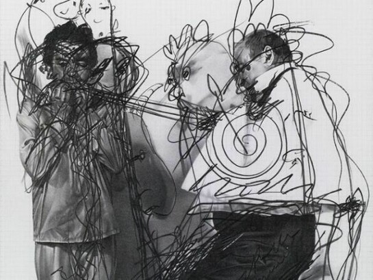 Dan Fischer, Dieter Roth / Arnulf Rainer, 2012, graphite on paper, paper: 22.5 x 19 inches, image: 11.5 x 9.5 inches