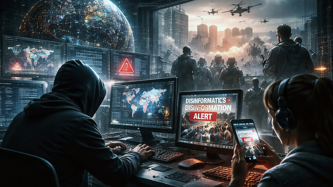 A hyper-connected battlefield where cyber operations, disinformation, and digital networks shape conflict beyond the visible front lines
