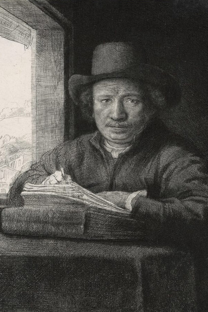 Rembrandt van Rijn, Self-portrait, etching, 1648, etching, The Rembrandt House Museum