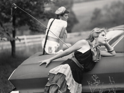 Sally Mann, Lisa and Jenny on car, 1983-1985. Courtesy of Jackson Fine Art 
