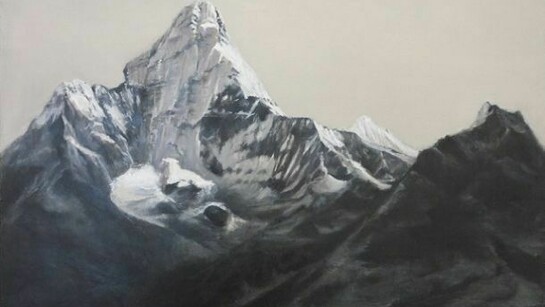 Caroline Kha, Mountains Survey Ama Dablam, Nepal (2013), oil on canvas, 60.5 x 45.5 cm, © Caroline Kha (Photo Philip John Jones)