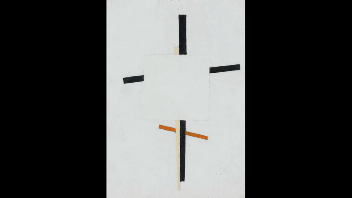 Kazimir Malevich, Suprematism of the Spirit, 1919. Oil on panel. Collection of Stedelijk Museum, Amsterdam. On loan from the Cultural Heritage Agency of the Netherlands and Stichting Khardzhiev