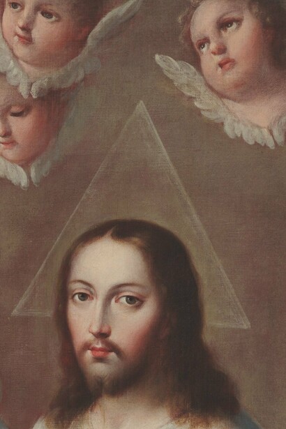 Detalle de "La sagrada trinidad", Andrés López, 1780