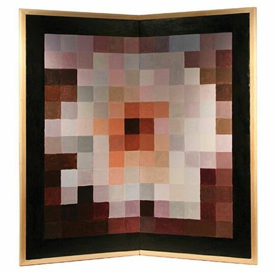 Flower (verso), Acrylic on Folding Screen, 39" x 39", 2012