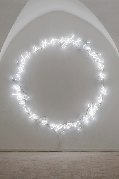 Shilpa Gupta - Thought Inside a Thought 2017, neon, diameter 183 cm. Photo Ela Bialkowska, OKNO Studio
