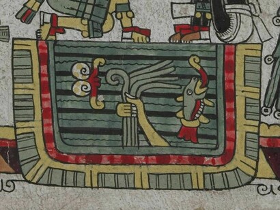 Estos elementos en el códice Nutall representan el agua y los seres que la habitan