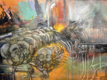 Kristian David. "El horno", acrílico y óleo sobre tela, 2026