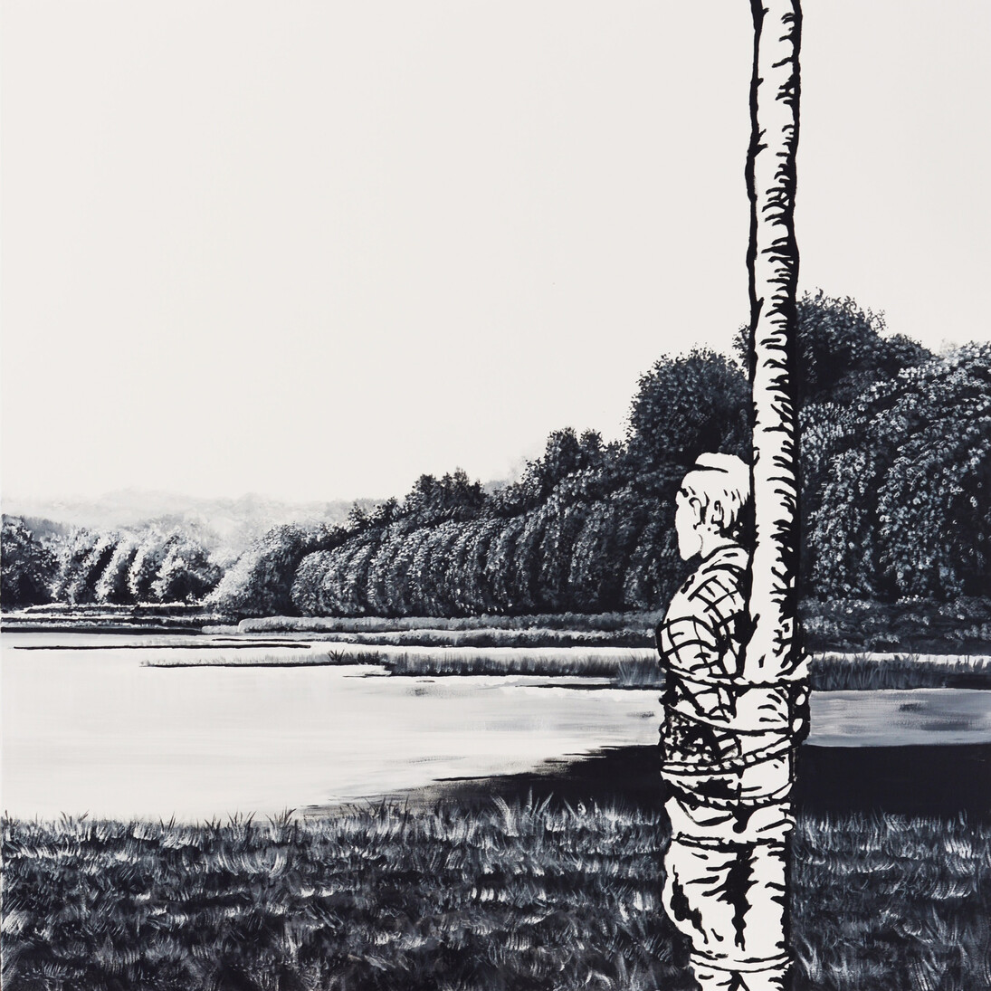 Farhad Moshiri, "Captive" (detail) 2014, Acrylic and beads on canvas on board, 118 1/8 x 59 1/16 inches / 300 x 150 cm, Courtesy Galerie Perrotin