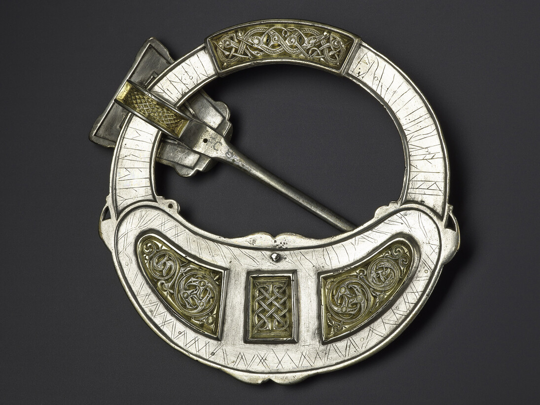 Hunterston brooch, Silver, gold and amber,
Hunterston, south-west Scotland, AD 700–800 
© National Museums Scotland
