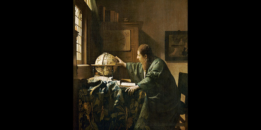 Johannes Vermeer, The Astronomer, 1668, oil on canvas, Musée du Louvre, Paris, Département des peintures, Acquired by "dation" in 1982.  Photo © RMN-Grand Palais (Musée du Louvre)/Franck Raux