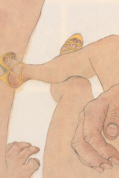 Seung Ah Paik, Self Watcher, Pigment, rabbit skin size and charcoal on canvas, 168.8 x 136 cm, 2011 