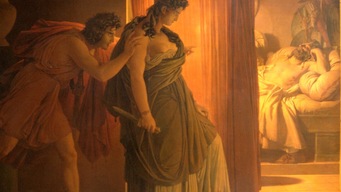 «Clitemnestra indecisa antes de matar a Agamenón» (1817), Pierre Narcisse Guérin