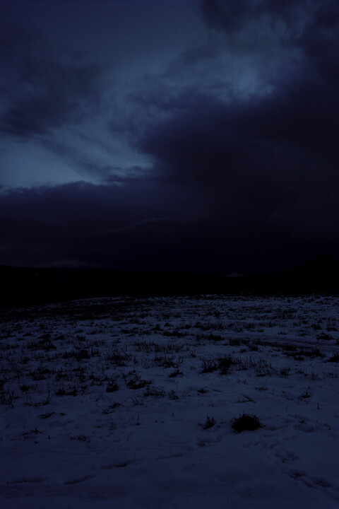 Sharon Harper, Sunset (Middlesex, Vermont), Winter Solstice, 21 Dec 5:00 pm, 2012, Archival pigment print on Harman fiber-based paper, printed 2014, Signed, titled, dated and numbered 3/5 in ink on label on a printed label affixed to the reverse of the mount. 40 x 30 inches, Edition 3/5