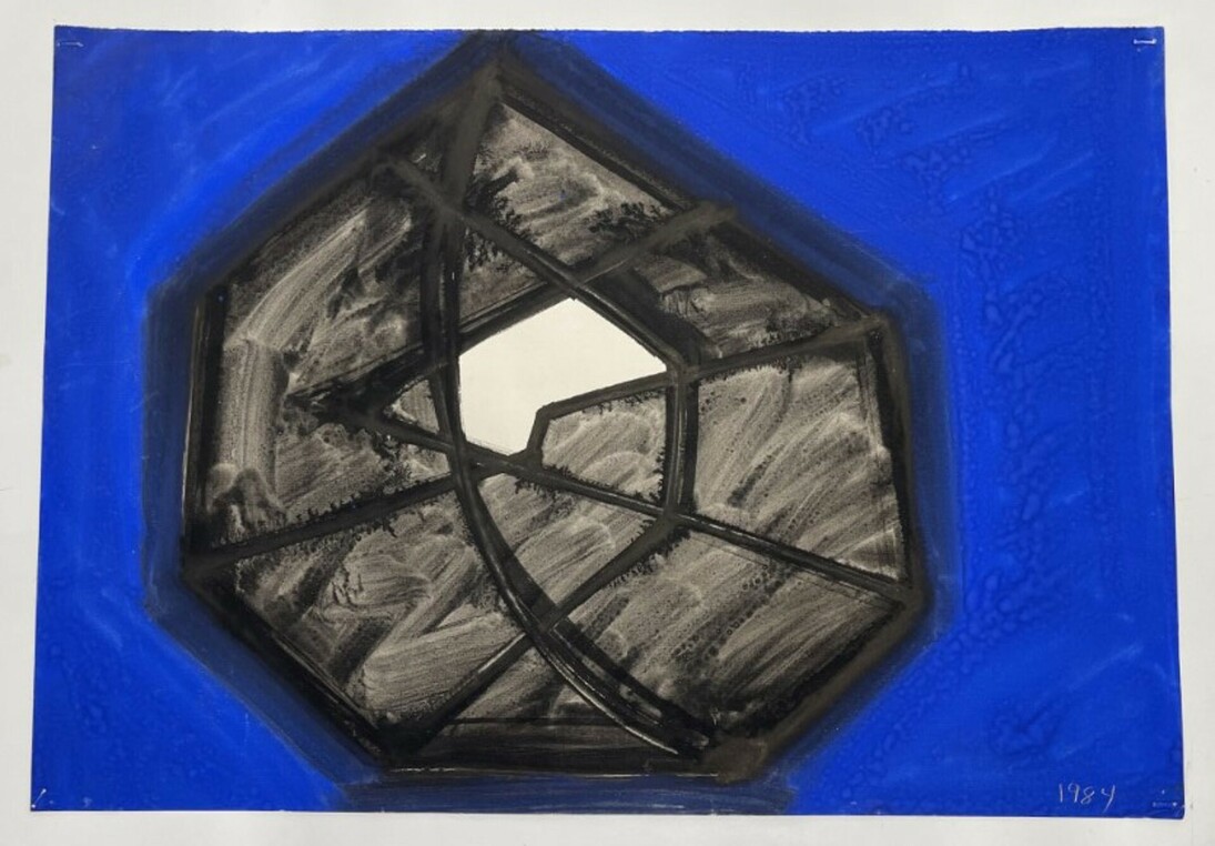David Hayes, Study for Viaduct series, gouache on paper, 16x23 in