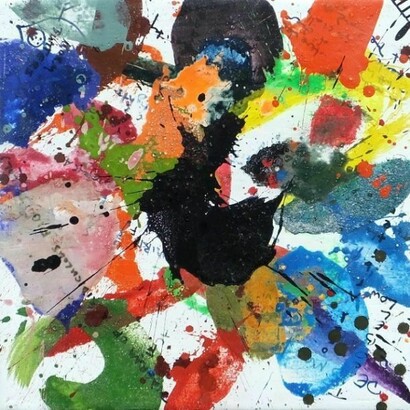 Dorothy Goode, Sharpie Looks For God #25 - 2014, Egg Tempera & Sharpie on Panel, 15 x 15 inches