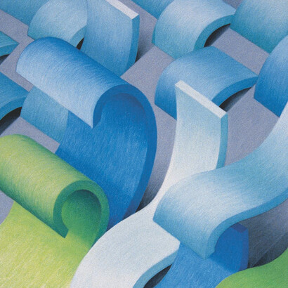 Tsunami #3, chalk on paper, 75 × 60 centimetres, Mark Weighton, 1998