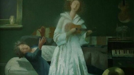 David Eustace RBA, 2013, The Final Shimmer, 16'' x 19'', oil and acrylic on board