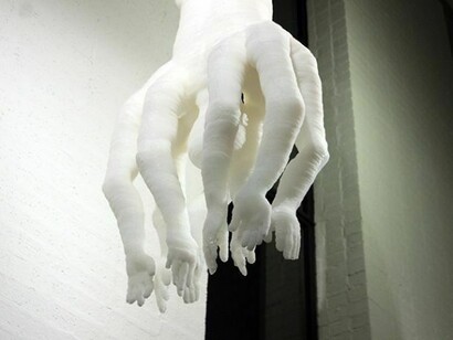 Mariline Oliver, Fallen Durga, 2010, twin walled plastic, 220 x 80 x 45 cm