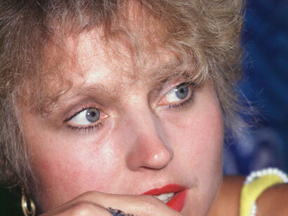 La actriz alemana Hanna Schygulla en el Festival de Cine de Venecia de 1982