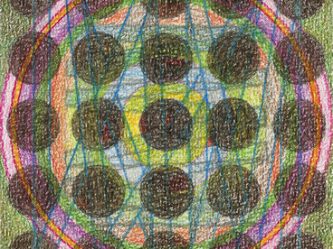 Magical Night #12, coloured pencil on paper, 13 x 13 cm, Mark Weighton, 2011