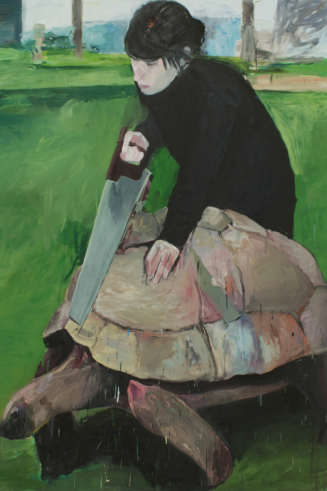 Eduardo Berliner, Handsaw, 2009, Oil on canvas, 214 x 170 cm, Image courtesy of the Saatchi Gallery, London