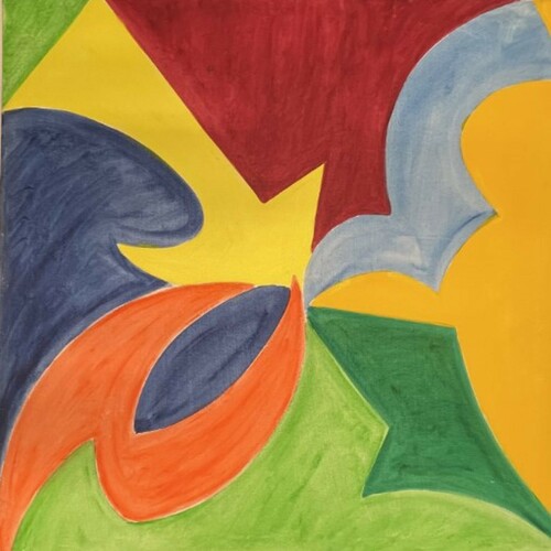 David Hayes, Intersection, acrylic on canvas, 36x36 in