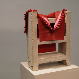 Anna Campbell, Grid for a Central Core Dickie, 2013-2014, cement, latex, 12 x 6 x 24 in