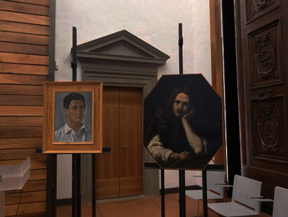 Opere del Lascito Del Bravo: Giovanni Colacicchi, Ritratto di Carlo Del Bravo e Jacopo Vignali, Giovane flautista