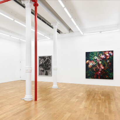 Hugo Wilson, Whatever Gets You Thru the Night, installation view. Courtesy of Nicodim Gallery