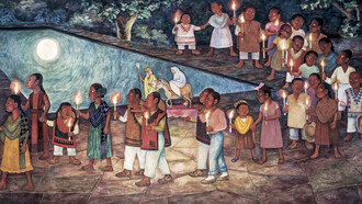 Niños pidiendo posada, del pintor mexicano Diego Rivera