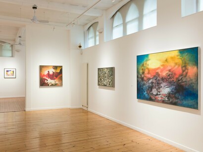 Aubrey Williams, Elemental force, exhibition view. Courtesy of October Gallery