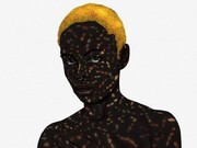Toyin Odutola, A Fertile Country, Mismanaged, 2013, pen ink and marker on paper, 2 panels: 14 x 17 inches each, 37 1/2 x 26 3/4 x 1 1/2 inches framed